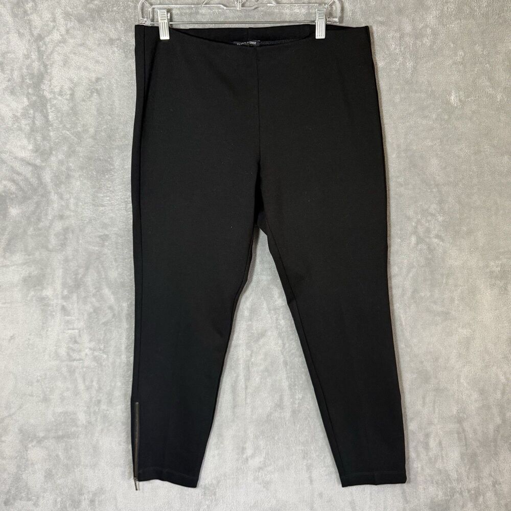 Eileen Fisher Pants M Black Comfort Pull On Ankle Zip Elastic Waist Capsule